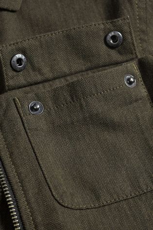 Khaki Long Sleeve Utility Zip Shirt (3-16yrs)